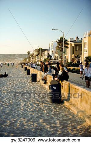 Panoramic view of tourists on a beach, San Diego, California, USA View Large Photo Image Stock Photo - Panoramic view of tourists on a beach, San Diego, California, USA. Fotosearch