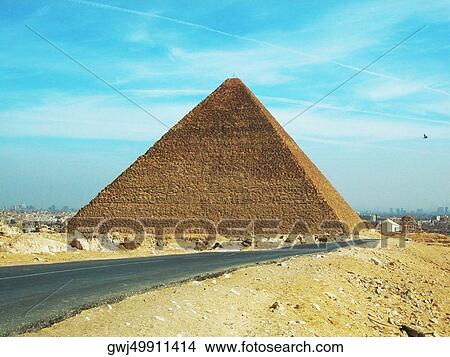 Pyramid along a road, Giza Pyramids, Giza, Cairo, Egypt View Large Photo Image Picture - Pyramid along a road, Giza Pyramids, Giza, Cairo, Egypt. Fotosearch