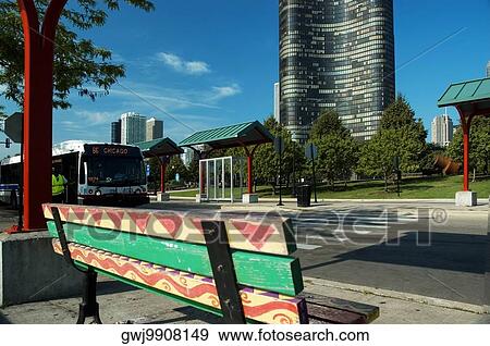 Rear view of a bench, Lake Point Tower, Chicago, Illinois, USA View Large Photo Image Stock Photo - Rear view of a bench, Lake Point Tower, Chicago, Illinois, USA. Fotosearch
