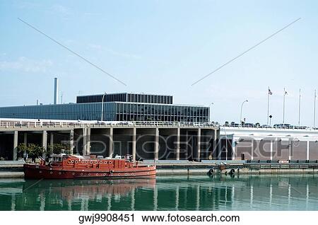 Red boat docked at a harbor, Lake Michigan, Navy Pier, Chicago, Illinois, USA View Large Photo Image Stock Image - Red boat docked at a harbor, Lake Michigan, Navy Pier, Chicago, Illinois, USA. Fotosearch