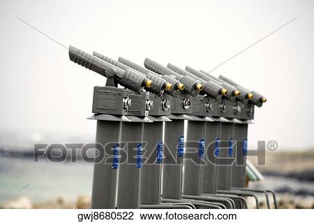 Side profile of telescopes on the beach, California, USA View Large Photo Image Stock Image - Side profile of telescopes on the beach, California, USA. Fotosearch