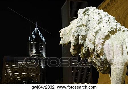 Statue of a bronze lion, Art Institute of Chicago, Chicago, Illinois, USA View Large Photo Image Stock Image - Statue of a bronze lion, Art Institute of Chicago, Chicago, Illinois, USA. Fotosearch