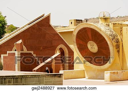 Sun dial at an observatory, Jantar Mantar, Jaipur, Rajasthan, India View Large Photo Image Stock Photo - Sun dial at an observatory, Jantar Mantar, Jaipur, Rajasthan, India. Fotosearch