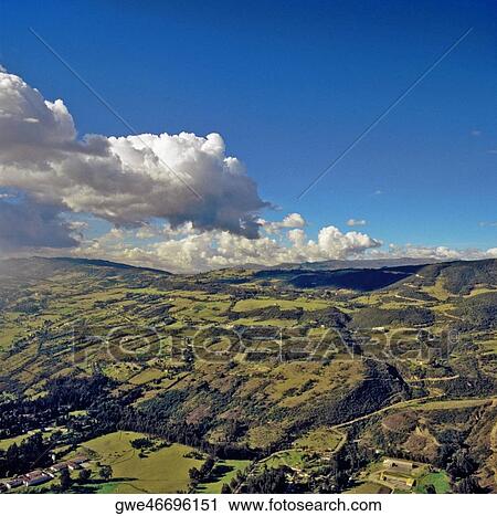Stock Image - Aerial view of a landscape. Fotosearch