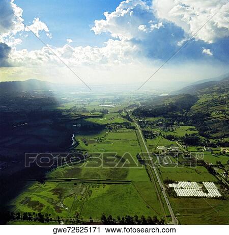 Stock Image - Aerial view of a landscape. Fotosearch