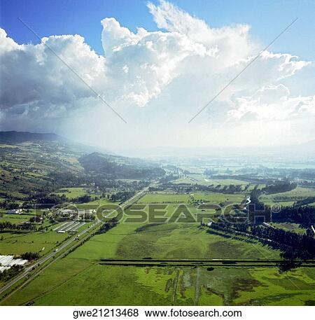 Aerial view of a landscape View Large Photo Image Stock Photo - Aerial view of a landscape. Fotosearch