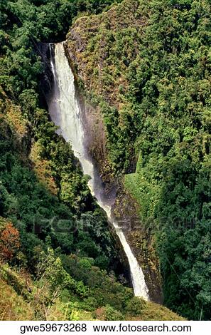 Stock Photo - Aerial view of a waterfall. Fotosearch