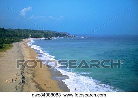 Aerial view of people on the beach View Large Photo Image Stock Image - Aerial view of people on the beach. Fotosearch