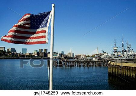 American flag on a boat, Boston, Massachusetts, USA View Large Photo Image Stock Photo - American flag on a boat, Boston, Massachusetts, USA. Fotosearch