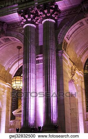 Arches on a building lit up with purple lights, New York City, New York State, USA View Large Photo Image Stock Image - Arches on a building lit up with purple lights, New York City, New York State, USA. Fotosearch