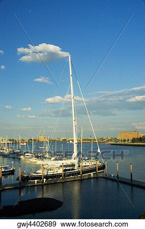 Boats docked at a harbor, Boston, Massachusetts, USA View Large Photo Image Stock Photo - Boats docked at a harbor, Boston, Massachusetts, USA. Fotosearch