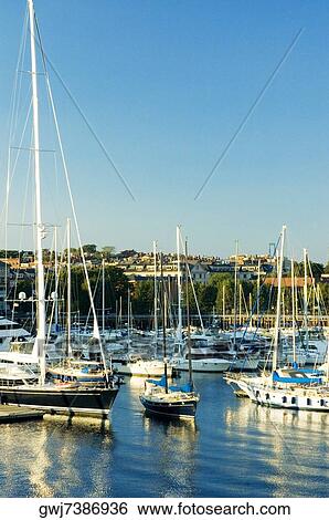 Boats docked at a harbor, Boston, Massachusetts, USA View Large Photo Image Stock Photograph - Boats docked at a harbor, Boston, Massachusetts, USA. Fotosearch