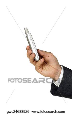 Stock Photograph - Close-up of a businessman holding a personal data assistant. Fotosearch