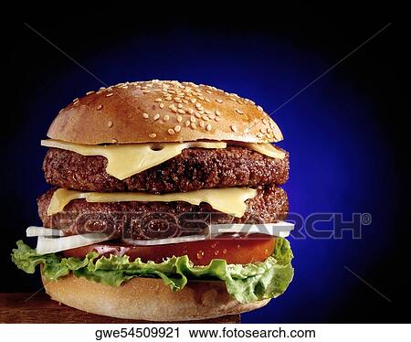 Stock Image - Close-up of a hamburger. Fotosearch