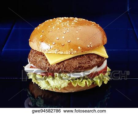 Stock Photograph - Close-up of a hamburger. Fotosearch