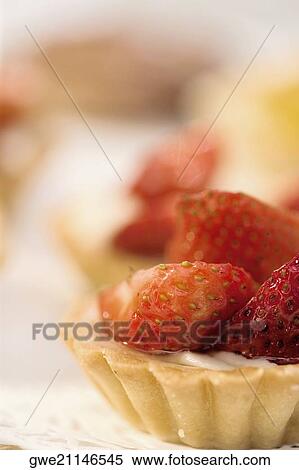 Close-up of a strawberry tart View Large Photo Image Stock Photography - Close-up of a strawberry tart. Fotosearch