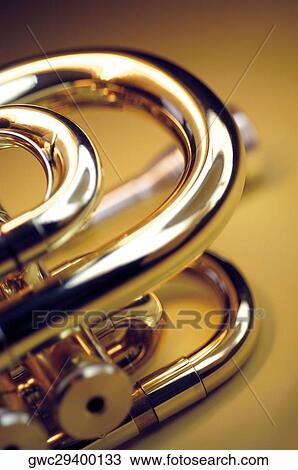 Stock Image - Close-up of a trumpet. Fotosearch
