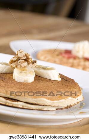Close-up of banana slices on a pancake View Large Photo Image Stock Image - Close-up of banana slices on a pancake. Fotosearch