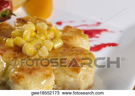 Close-up of corn cakes in a plate View Large Photo Image Stock Image - Close-up of corn cakes in a plate. Fotosearch