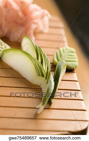 Close-up of cucumber slices View Large Photo Image Stock Photo - Close-up of cucumber slices. Fotosearch