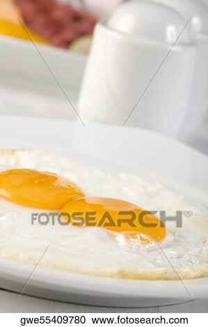 Close-up of fried eggs in a plate View Large Photo Image Stock Image - Close-up of fried eggs in a plate. Fotosearch