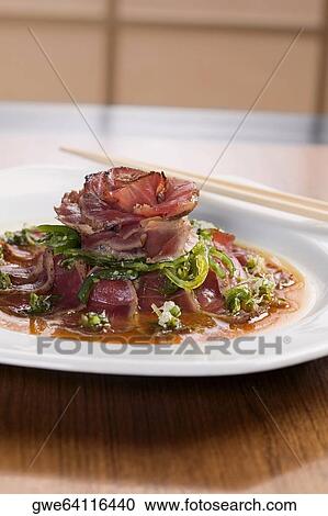 Close-up of prepared pork in a plate View Large Photo Image Stock Image - Close-up of prepared pork in a plate. Fotosearch