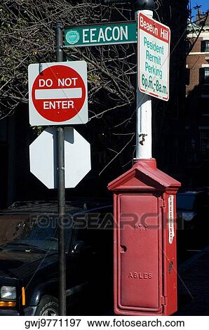 Close-up of sign boards, Beacon Hill, Boston, Massachusetts, USA View Large Photo Image Stock Photo - Close-up of sign boards, Beacon Hill, Boston, Massachusetts, USA. Fotosearch