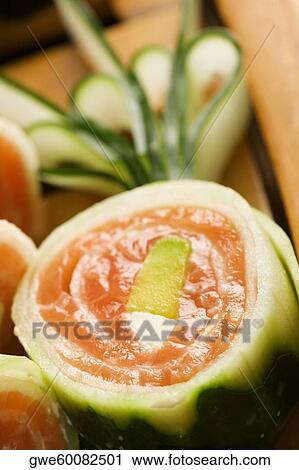 Close-up of sushi rolls View Large Photo Image Stock Image - Close-up of sushi rolls. Fotosearch