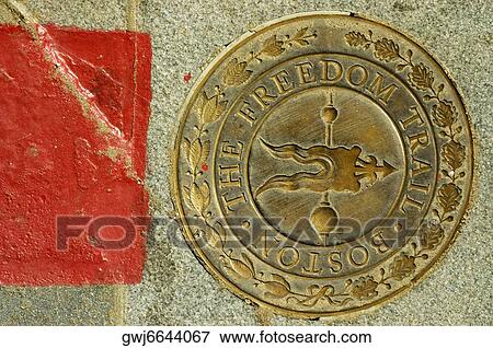 Close-up of the Freedom trail marker, Boston, Massachusetts, USA View Large Photo Image Stock Photo - Close-up of the Freedom trail marker, Boston, Massachusetts, USA. Fotosearch