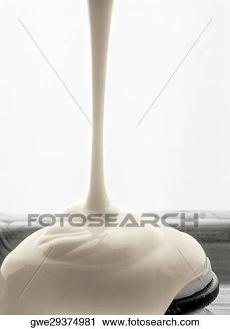 Stock Image - Close-up of whipped cream. Fotosearch