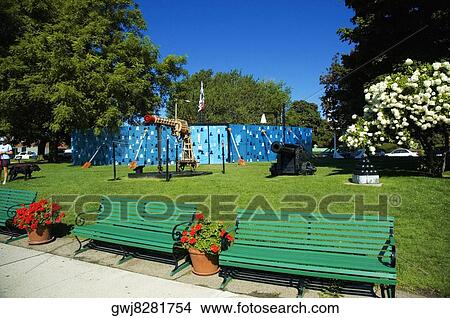 Empty benches in a park, Boston, Massachusetts, USA View Large Photo Image Picture - Empty benches in a park, Boston, Massachusetts, USA. Fotosearch