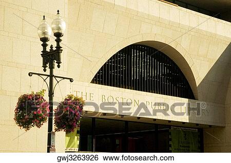 Facade of a building, Boston Public Library, Boston, Massachusetts, USA View Large Photo Image Stock Photograph - Facade of a building, Boston Public Library, Boston, Massachusetts, USA. Fotosearch