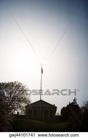 Flag on a building, John Kennedy Grave And Memorial And Arlington House, Arlington, Virginia, USA View Large Photo Image Stock Image - Flag on a building, John Kennedy Grave And Memorial And Arlington House, Arlington, Virginia, USA. Fotosearch