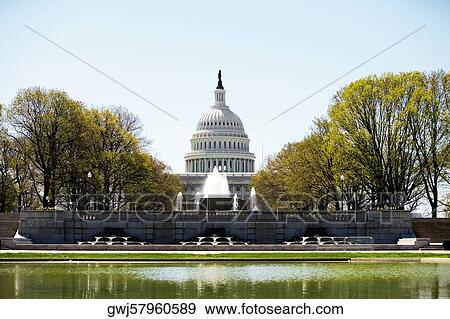Fountain in front of the Capitol Building, Washington DC, USA View Large Photo Image Stock Photo - Fountain in front of the Capitol Building, Washington DC, USA. Fotosearch
