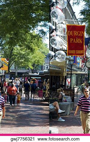 Group of people in a market, Boston, Massachusetts, USA View Large Photo Image Stock Image - Group of people in a market, Boston, Massachusetts, USA. Fotosearch