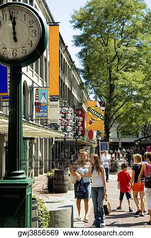 Group of people in a market, Boston, Massachusetts, USA View Large Photo Image Stock Photo - Group of people in a market, Boston, Massachusetts, USA. Fotosearch