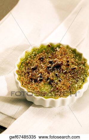 Stock Photography - High angle view of a dessert served in a pie dish. Fotosearch