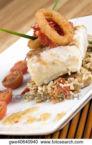 Stock Image - High angle view of a dish in a plate. Fotosearch