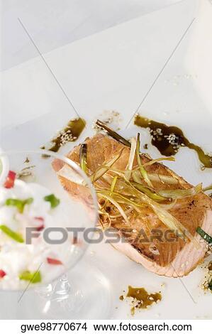High angle view of a fish fillet in a tray View Large Photo Image Picture - High angle view of a fish fillet in a tray. Fotosearch