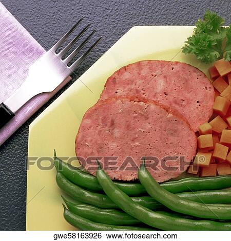 High angle view of a ham slices View Large Photo Image Stock Photograph - High angle view of a ham slices. Fotosearch