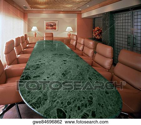 High angle view of a table in a conference room View Large Photo Image Stock Image - High angle view of a table in a conference room. Fotosearch