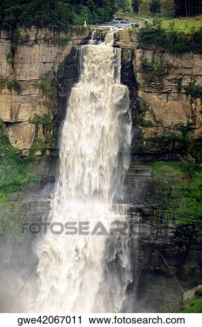 High angle view of a waterfall View Large Photo Image Stock Image - High angle view of a waterfall. Fotosearch