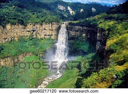 High angle view of a waterfall View Large Photo Image Stock Image - High angle view of a waterfall. Fotosearch