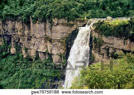 High angle view of a waterfall View Large Photo Image Stock Photo - High angle view of a waterfall. Fotosearch