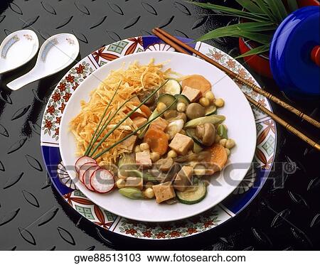 High angle view of an oriental food on a plate View Large Photo Image Stock Image - High angle view of an oriental food on a plate. Fotosearch