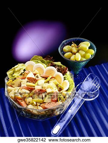 High angle view of ensalada huevo in a bowl View Large Photo Image Stock Image - High angle view of ensalada huevo in a bowl. Fotosearch