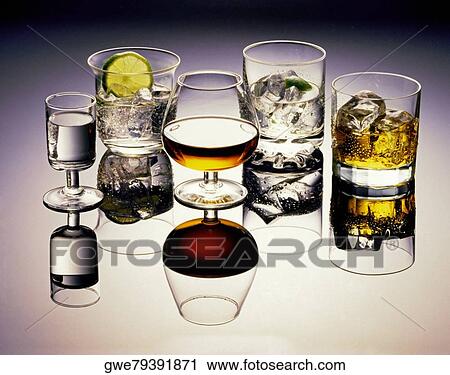 High angle view of glasses of cocktail drinks View Large Photo Image Stock Image - High angle view of glasses of cocktail drinks. Fotosearch
