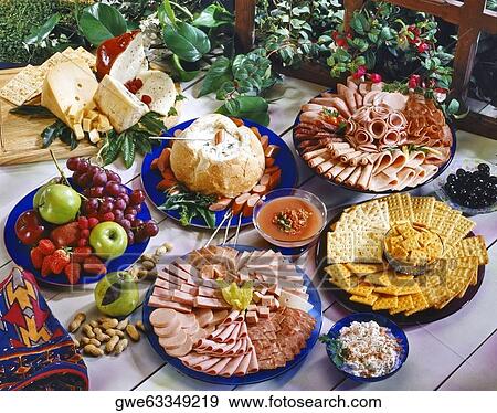 High angle view of picada fiesta View Large Photo Image Stock Photo - High angle view of picada fiesta. Fotosearch