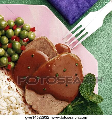 High angle view of slices of roast beef with sauce View Large Photo Image Stock Image - High angle view of slices of roast beef with sauce. Fotosearch