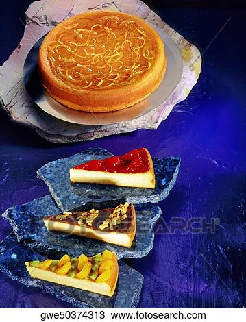 High angle view of the slices of a cheesecake View Large Photo Image Stock Image - High angle view of the slices of a cheesecake. Fotosearch